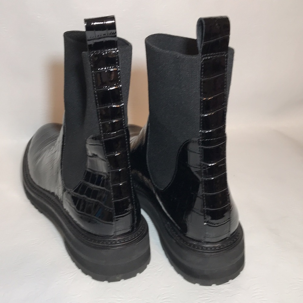 Loeffler Randall Black Croc-Embossed Chelsea Booties - Picture 11 of 14